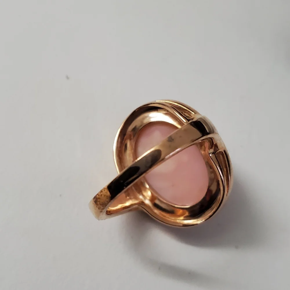 Blush Beauty: Pink Opal and Gold-Tone Statement Ring